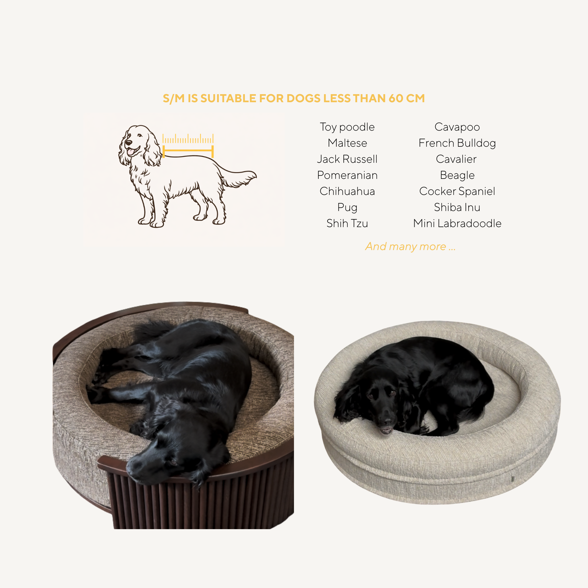 Swirl Elite Dog Bed Espresso Without Frame – Orthopedic Dog Bed with Washable Cover