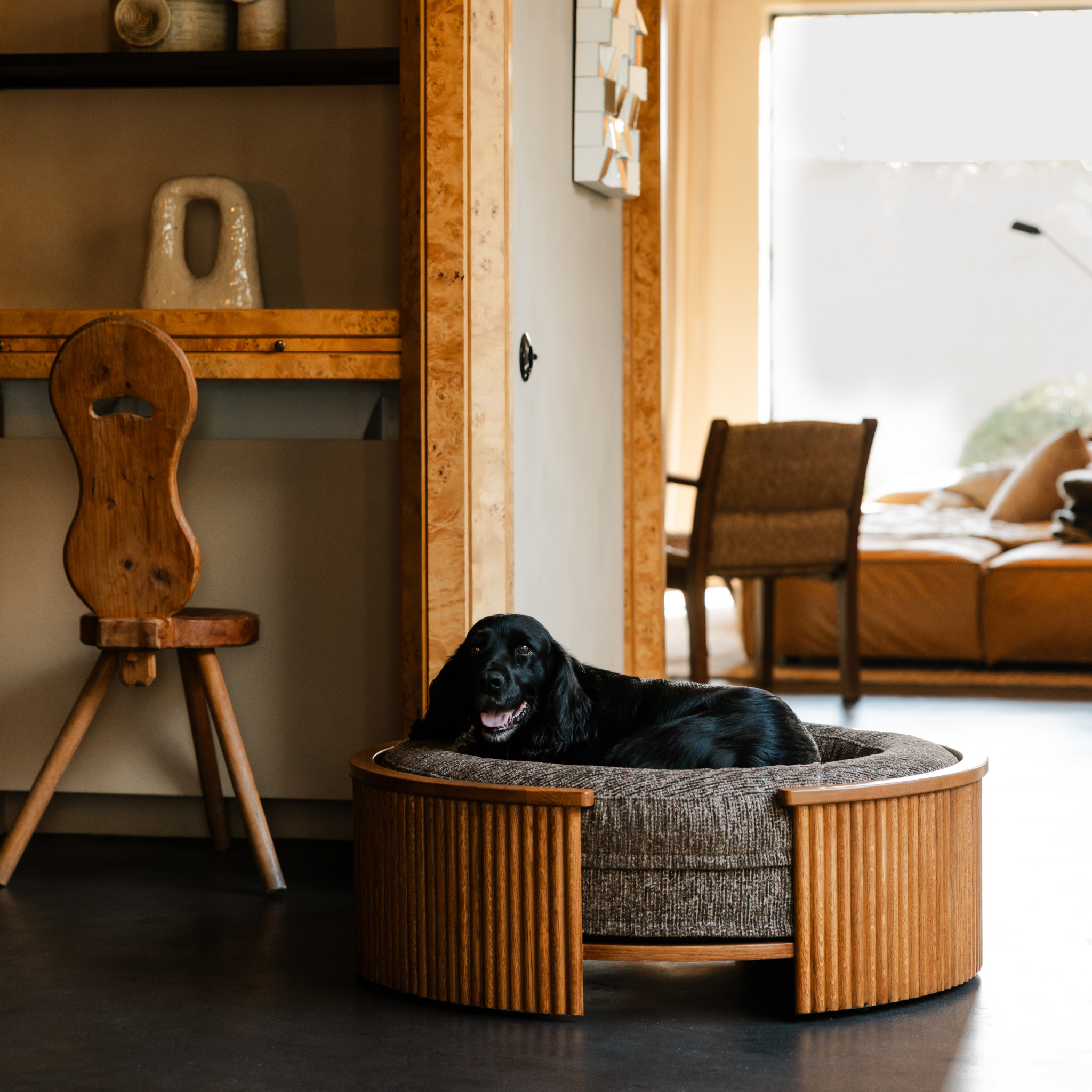 Swirl Elite Pouf Espresso With Honey