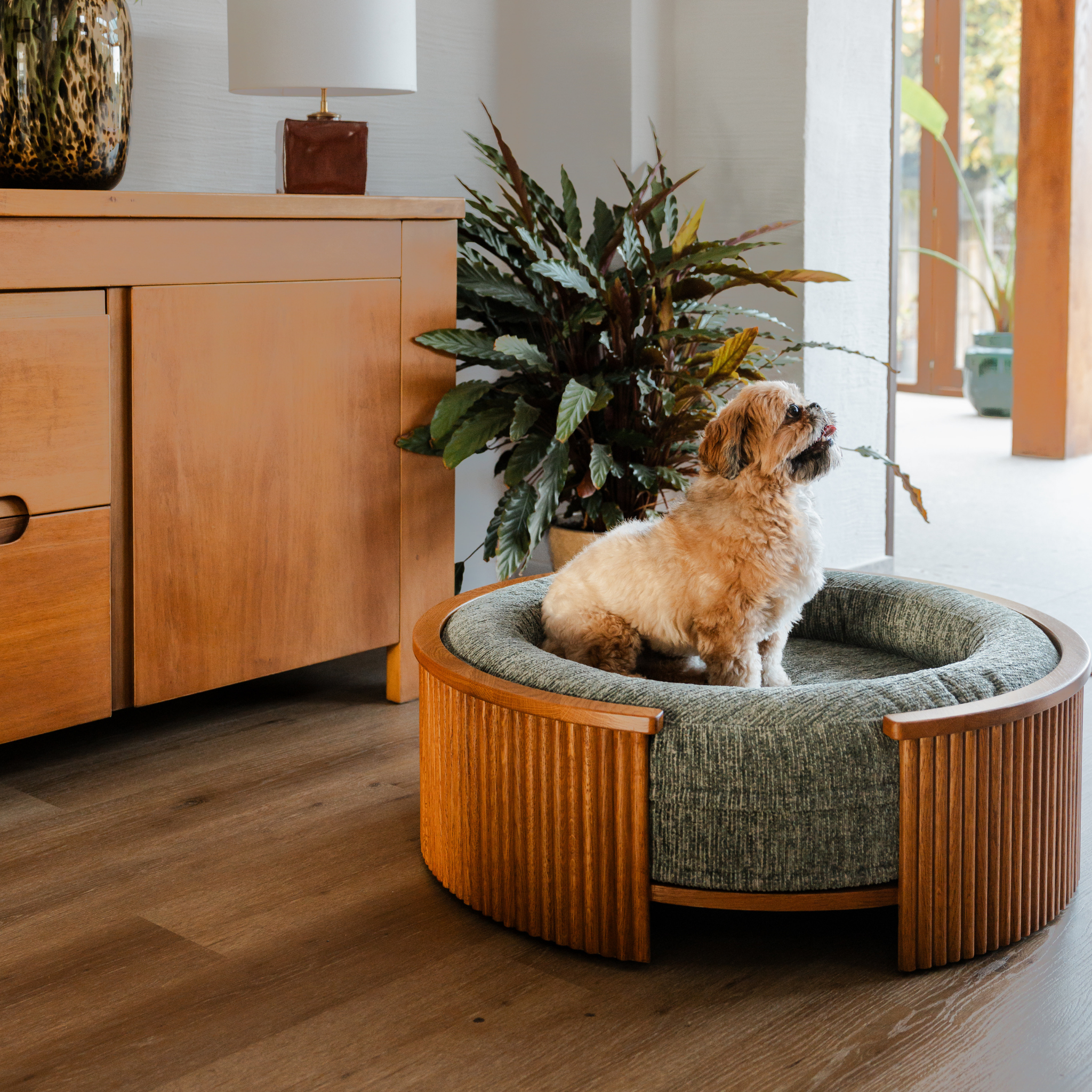 Swirl Elite Pouf Forest With Honey