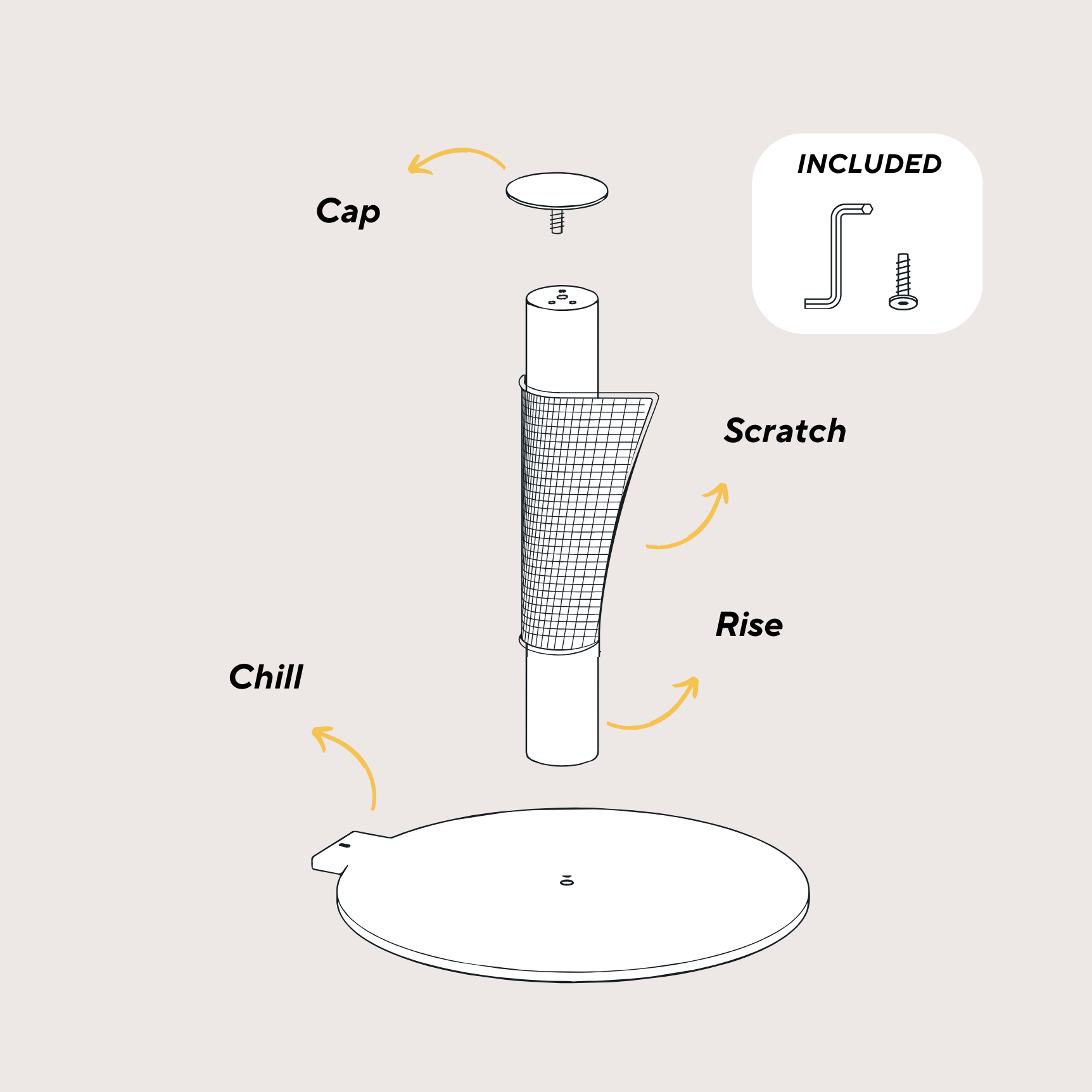 Cat Scratching Post Solid Wood