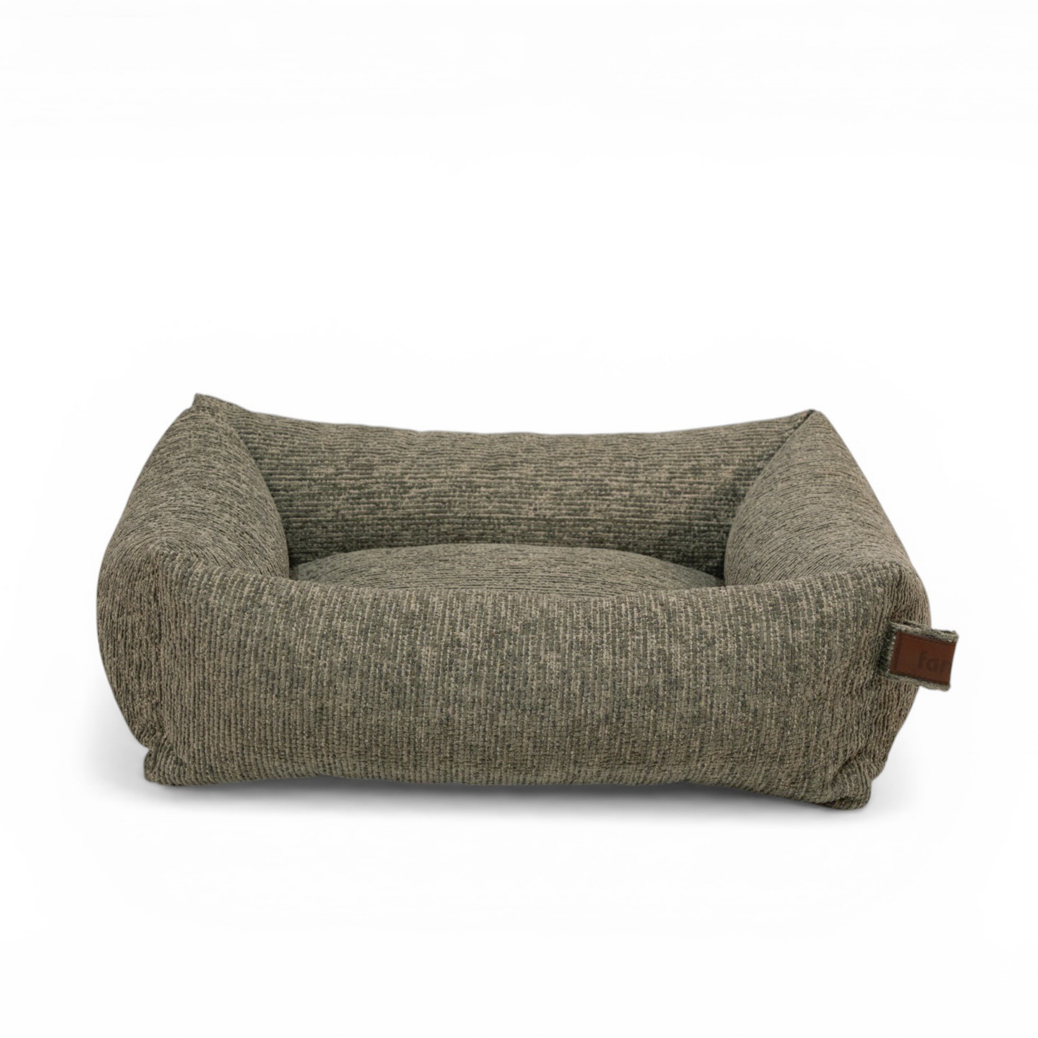 The Snug dog bed in Forest Green, shown against a white background
