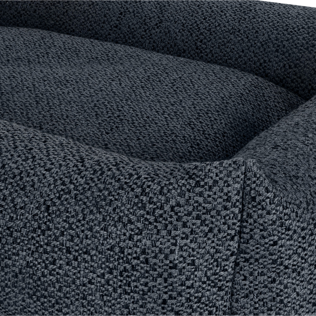 Close-up of the corner and seam of the Midnight Blue Snug dog bed