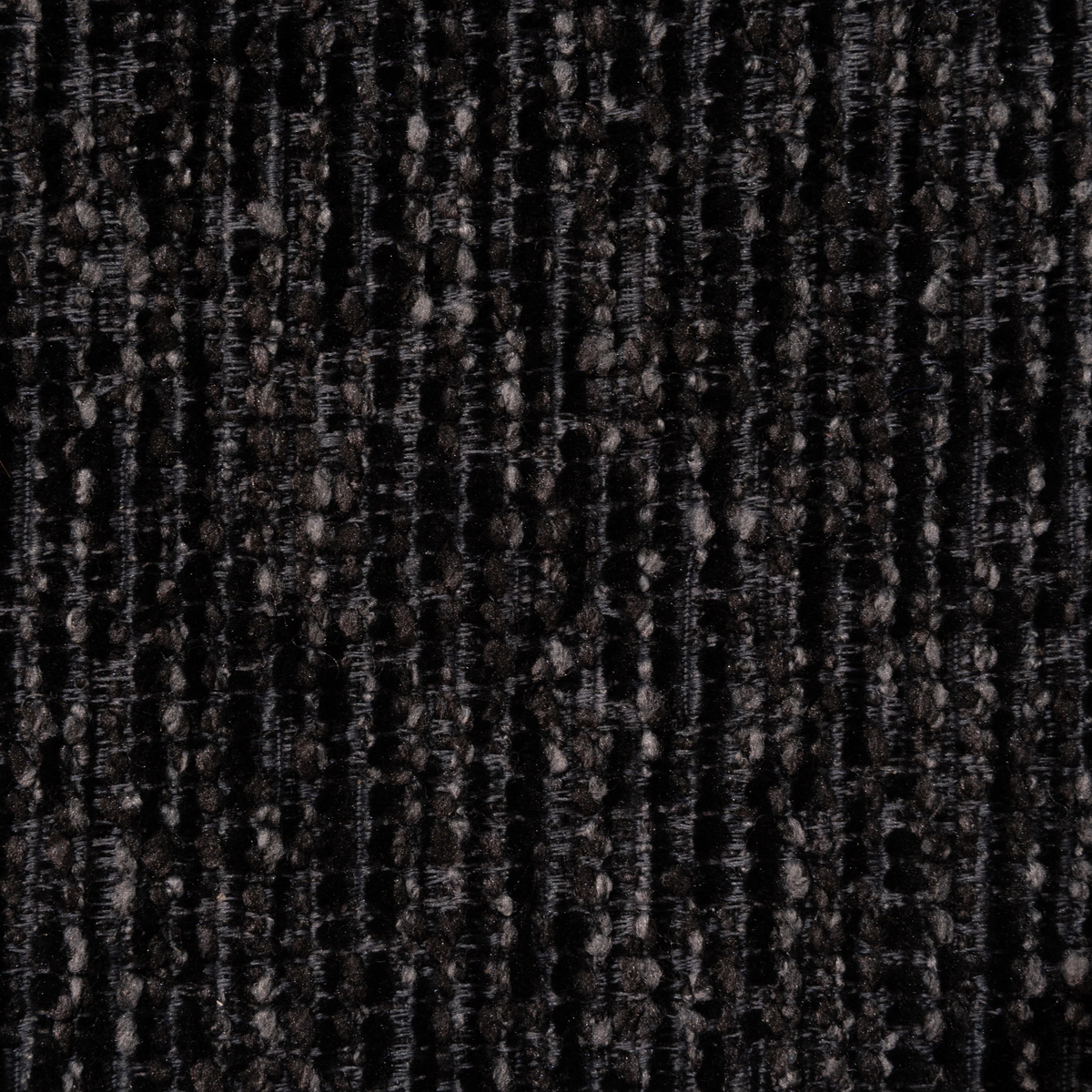 Close-up of the Coal Grey fabric with its flecked black weave