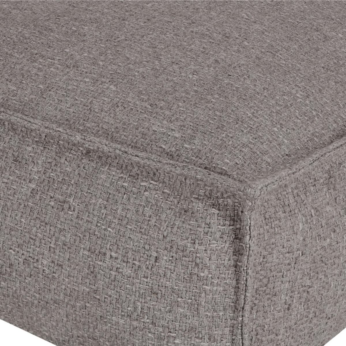 Close-up of the corner and seam of the Harbor Grey Stargaze dog mattress