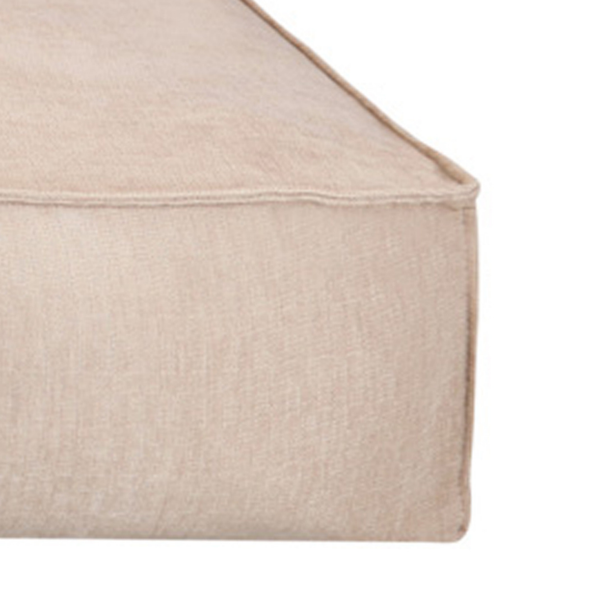 Close-up of the corner and seam of the Oat Beige Stargaze dog mattress