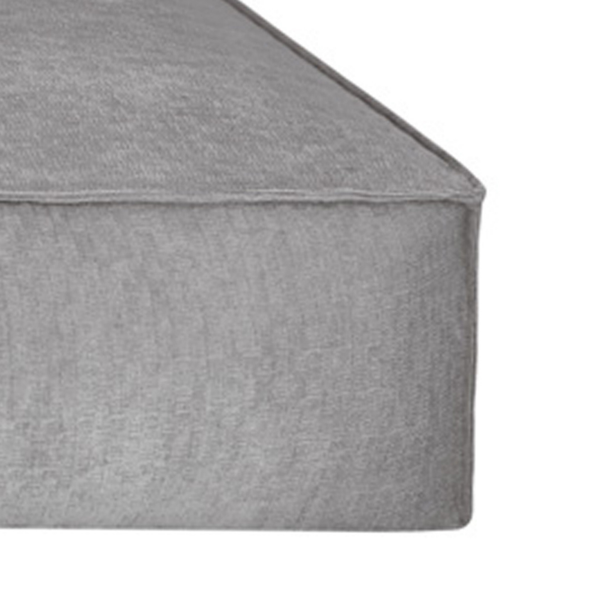 Close-up of the corner and seam of the Pearl Grey Stargaze dog mattress