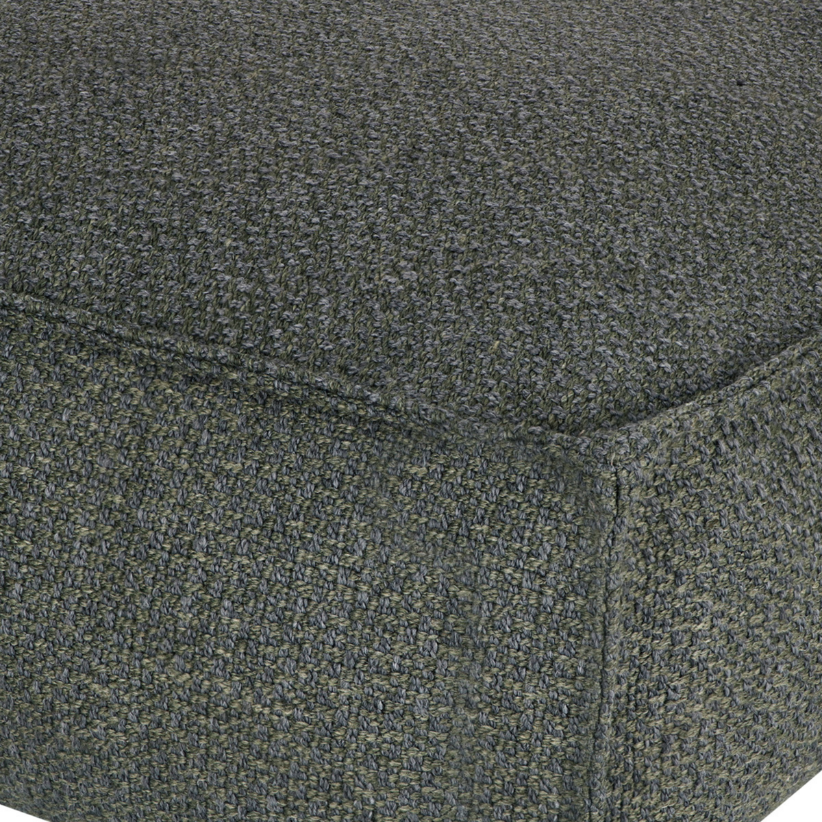 Close-up of the corner and seam of the Seaweed Green Stargaze dog mattress
