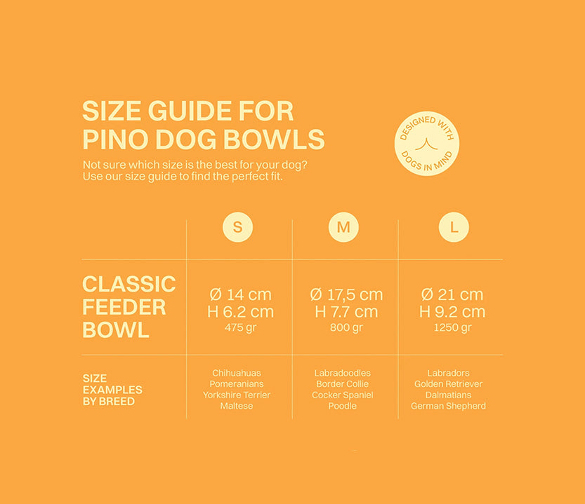 PINO Dog Bowls Size Guide