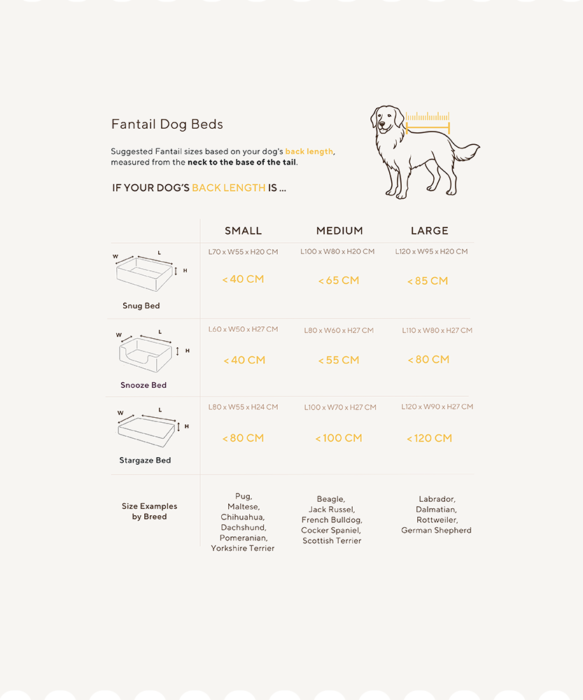 The Green Retreat | Pino x Fantail size chart