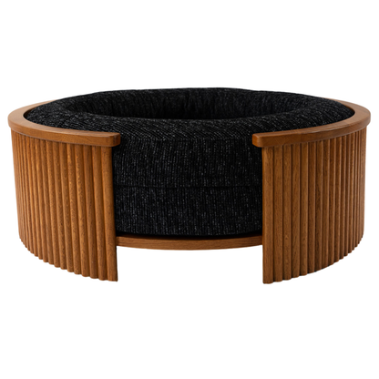 Swirl Elite Pouf Coal With Honey