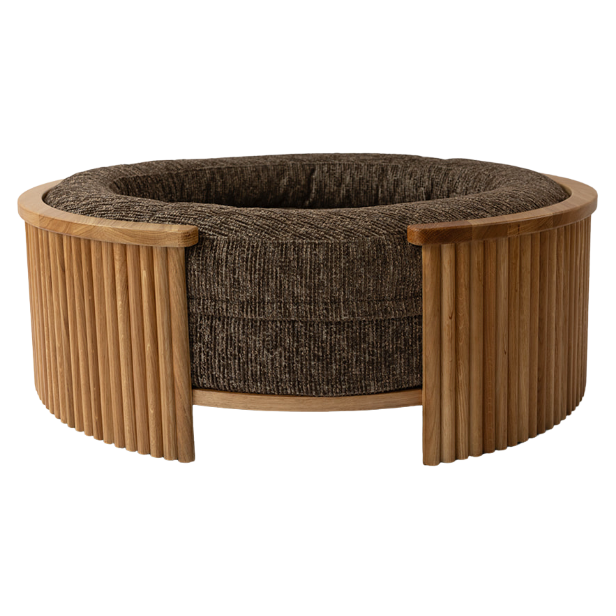 Swirl Elite Pouf Espresso With Oak