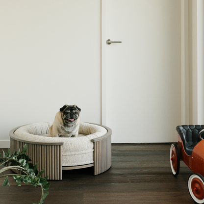 Swirl Elite Pouf Clay With Grey