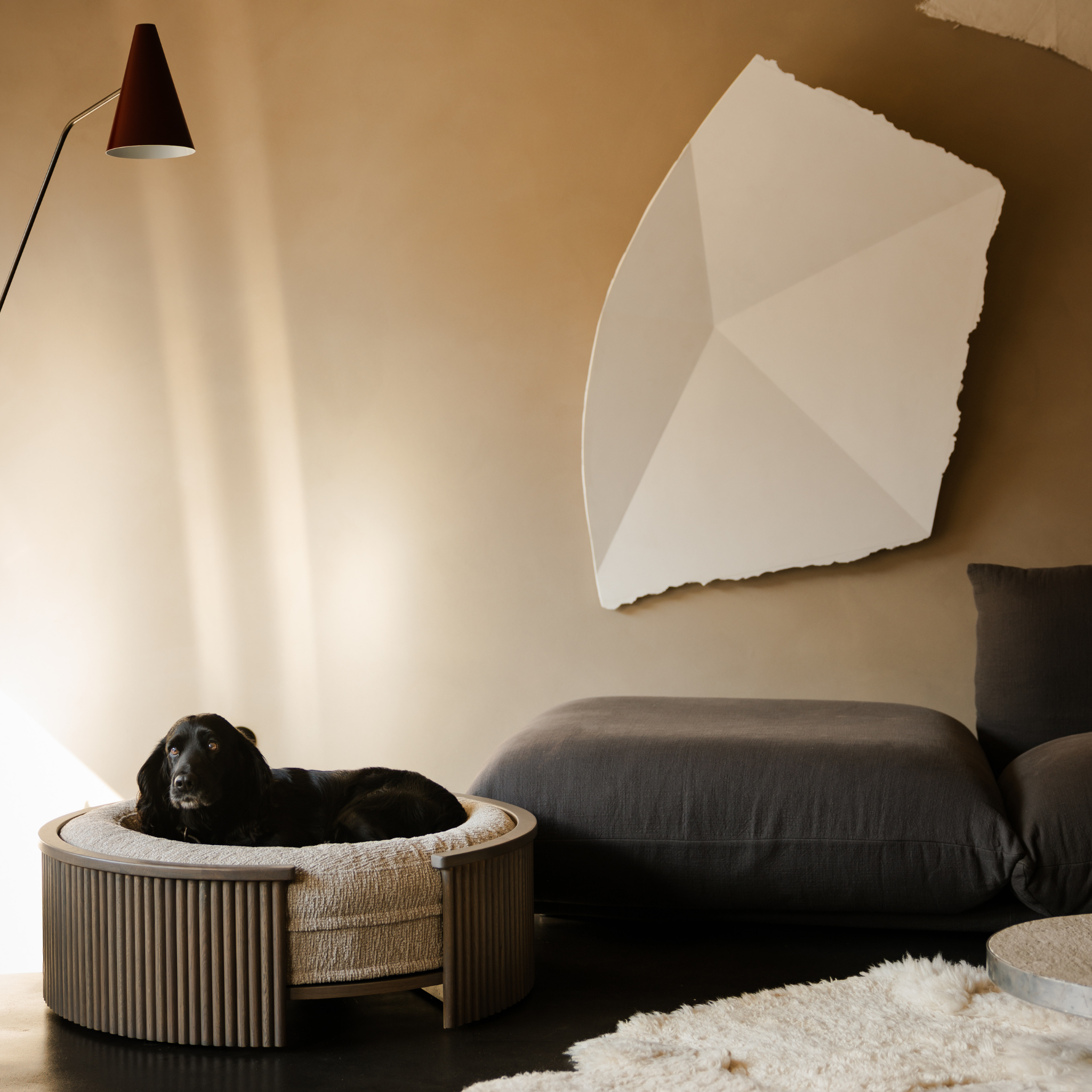 Swirl Elite Pouf Clay With Grey