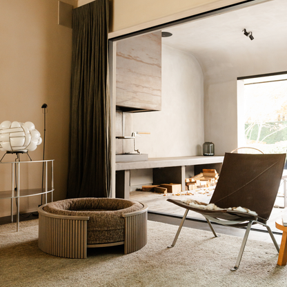 Swirl Elite Pouf Espresso With Grey