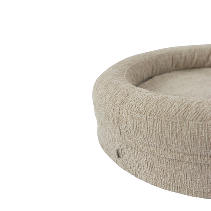 Swirl Elite Pouf Clay With Walnut