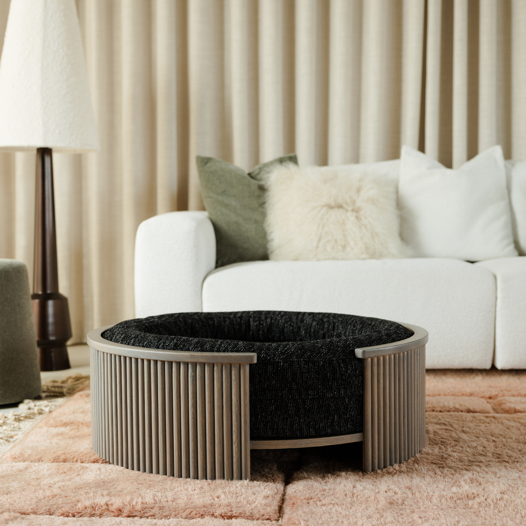 Swirl Elite Pouf Coal With Grey
