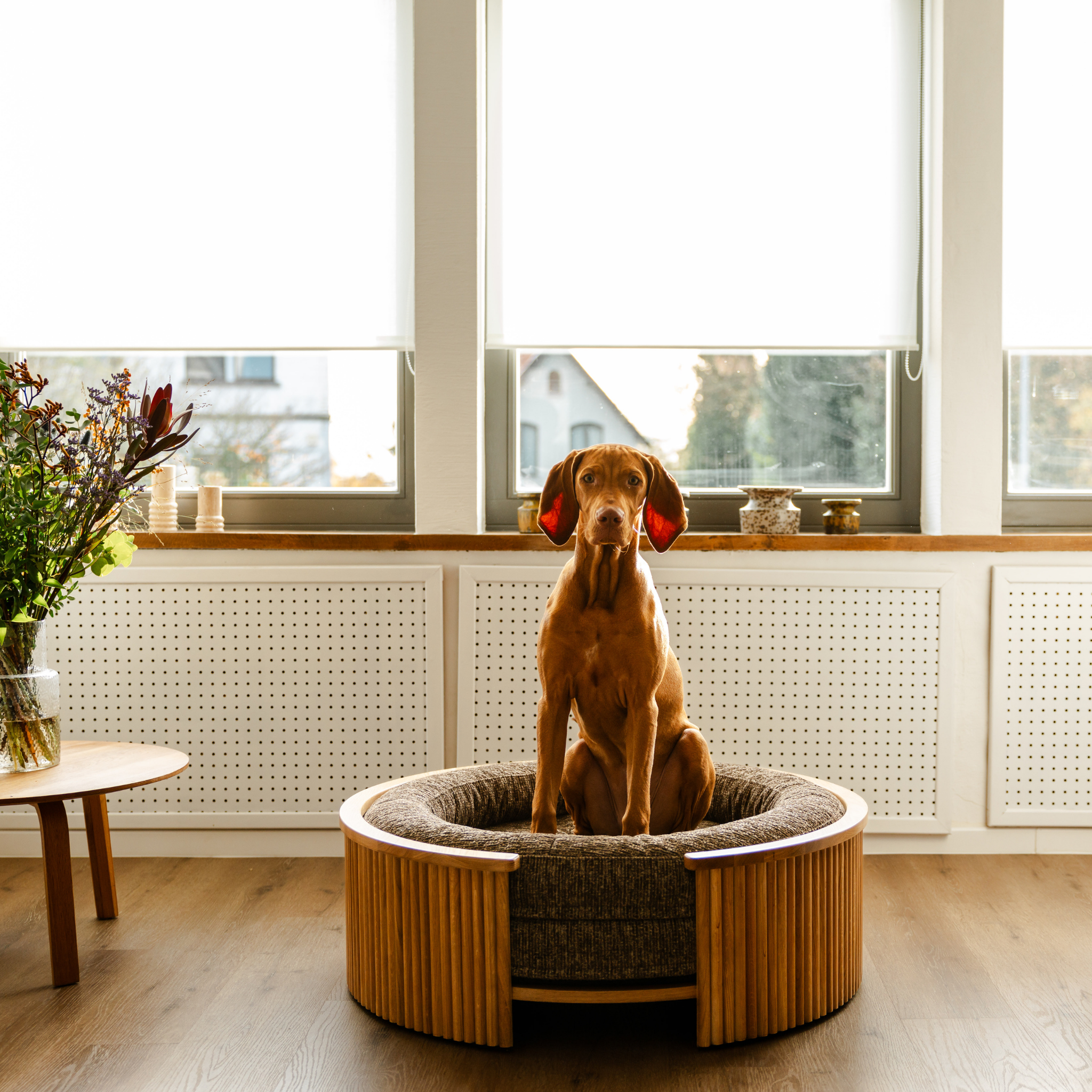 Swirl Elite Pouf Espresso With Honey