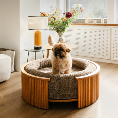 Swirl Elite Pouf Espresso With Honey