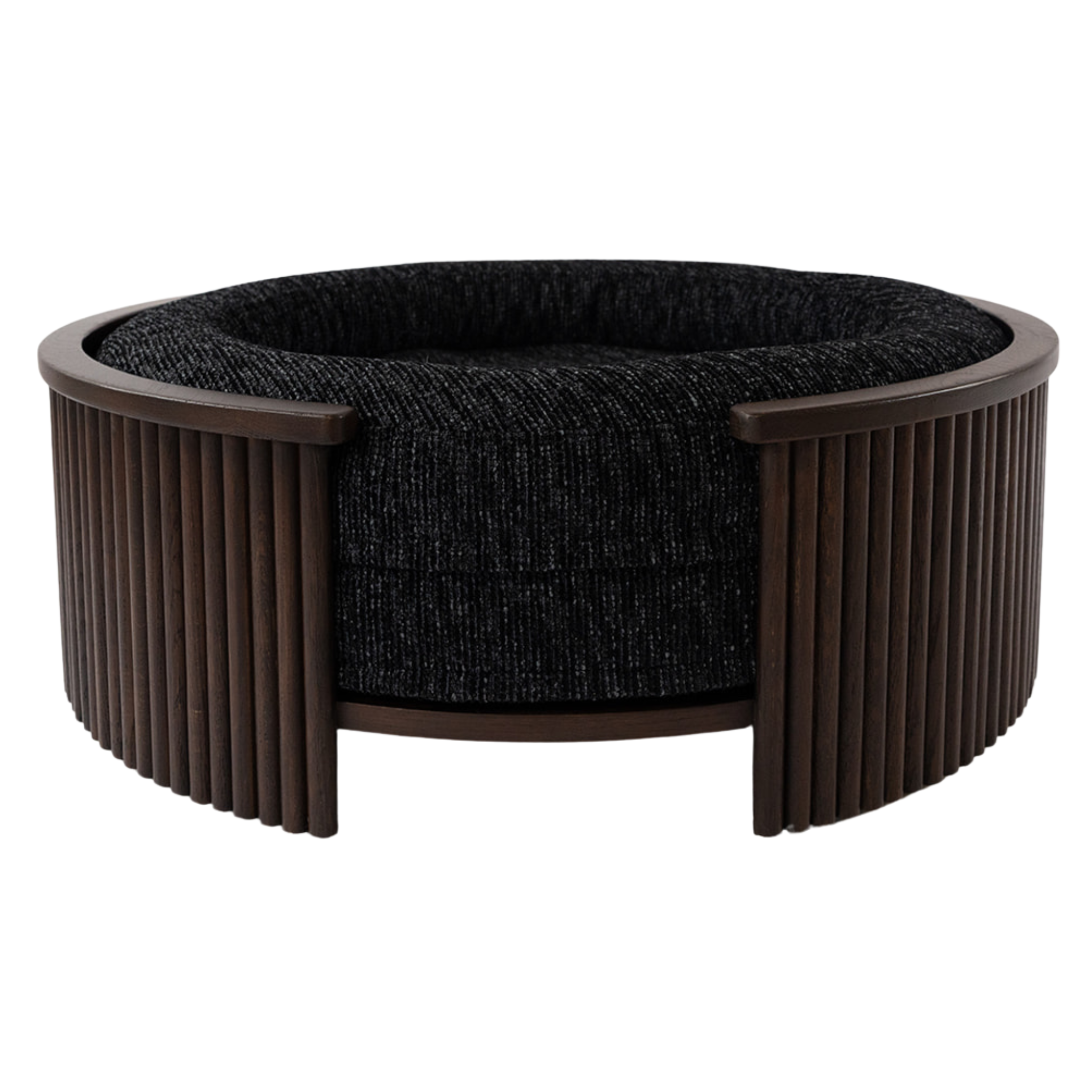 Swirl Elite Pouf Coal With Walnut
