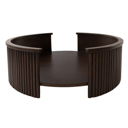 Swirl Elite Pouf Coal With Walnut