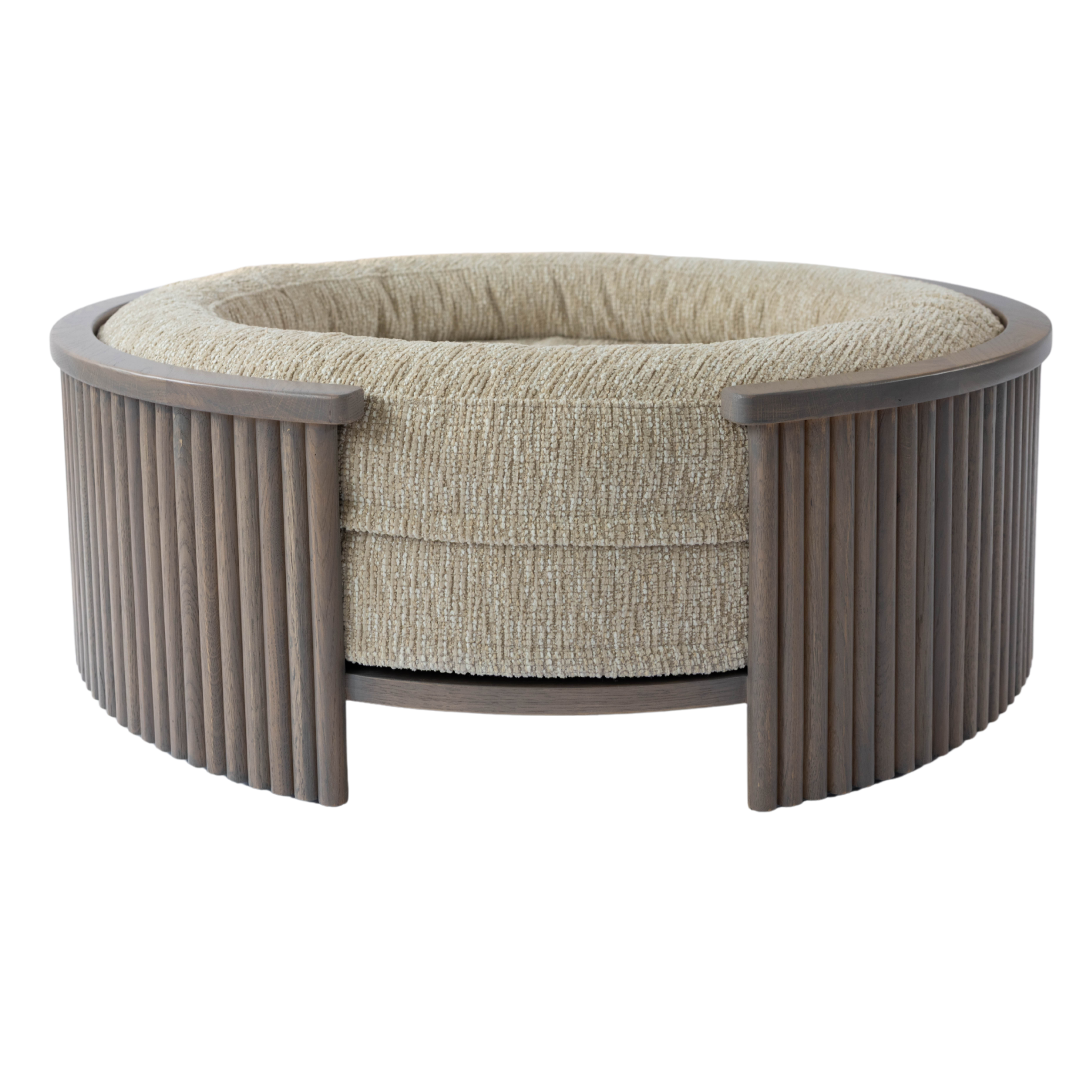 Swirl Elite Pouf Clay With Grey