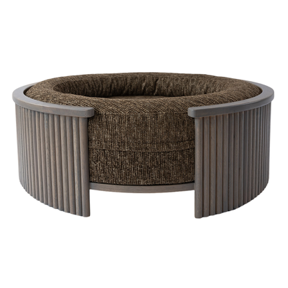 Swirl Elite Pouf Espresso With Grey