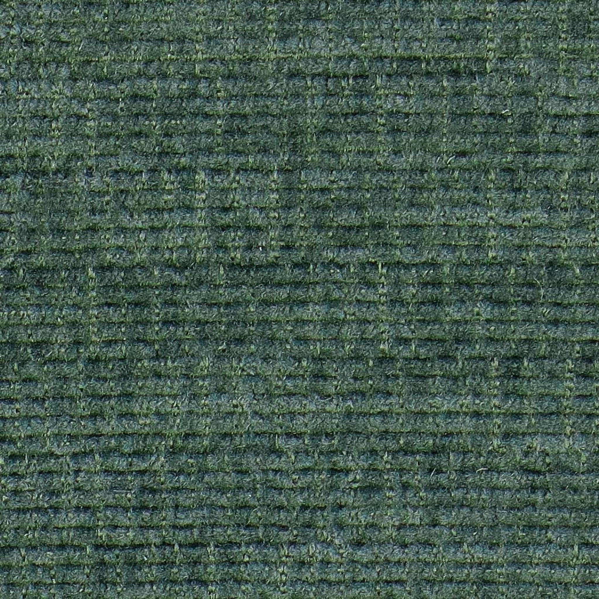 A close-up of a textured fabric swatch in a dark teal green color.