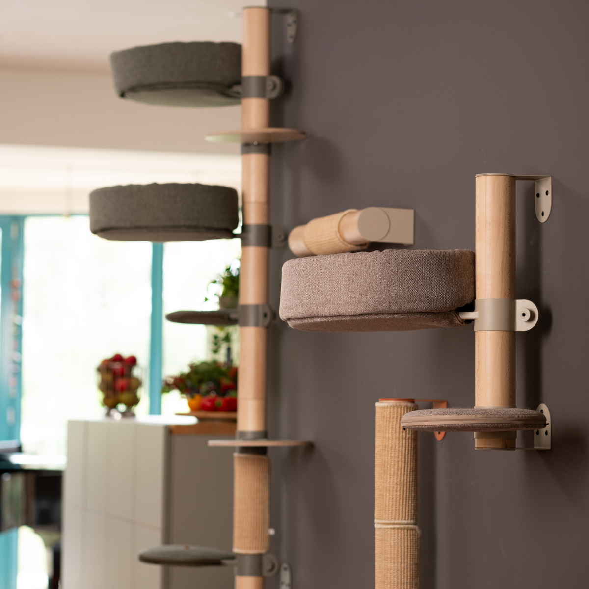 Adventurer Cat Tree N°12 Orange | 180cm Modular Wall-Mounted Cat Tree ...