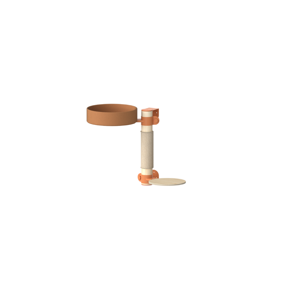 Explorer Cat Tree N°8 Orange | 60cm Small Wall-Mounted Cat Tree ...
