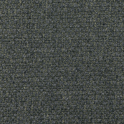 A close-up texture shot of a dark charcoal gray and olive green loop-pile carpet or fabric swatch.
