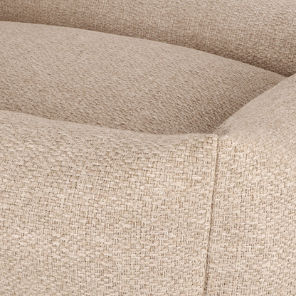 Close-up of the corner and seam of the British Tan Snug dog bed 