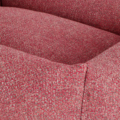 Close-up of the corner and seam of the Fire Brick Snug dog bed 