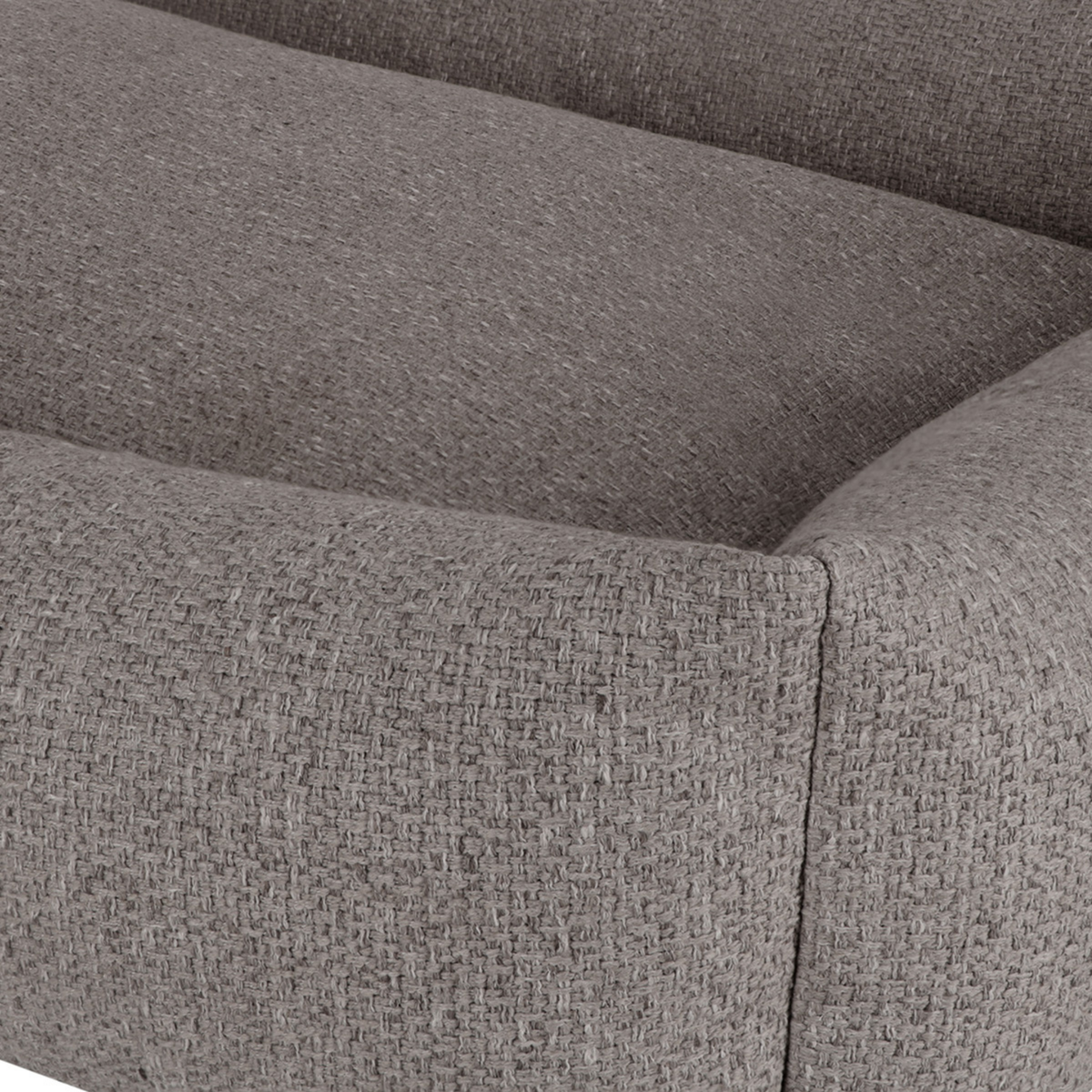 Close-up of the corner and seam of the Harbor Grey Snug dog bed 