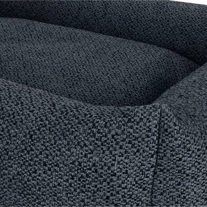 Close-up of the corner and seam of the Midnight Blue Snug dog bed 