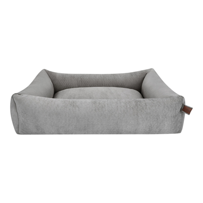 The Snug dog bed in Pearl Grey, shown against a white background 