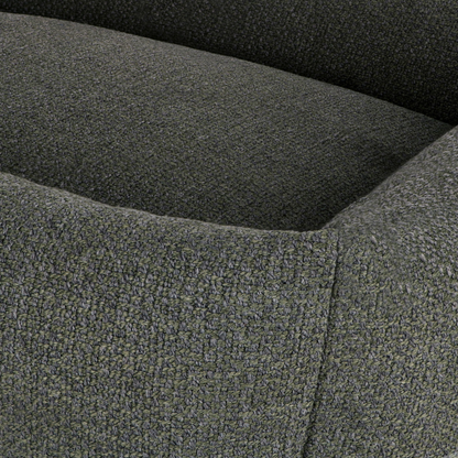 Close-up of the corner and seam of the Seaweed Green Snug dog bed 