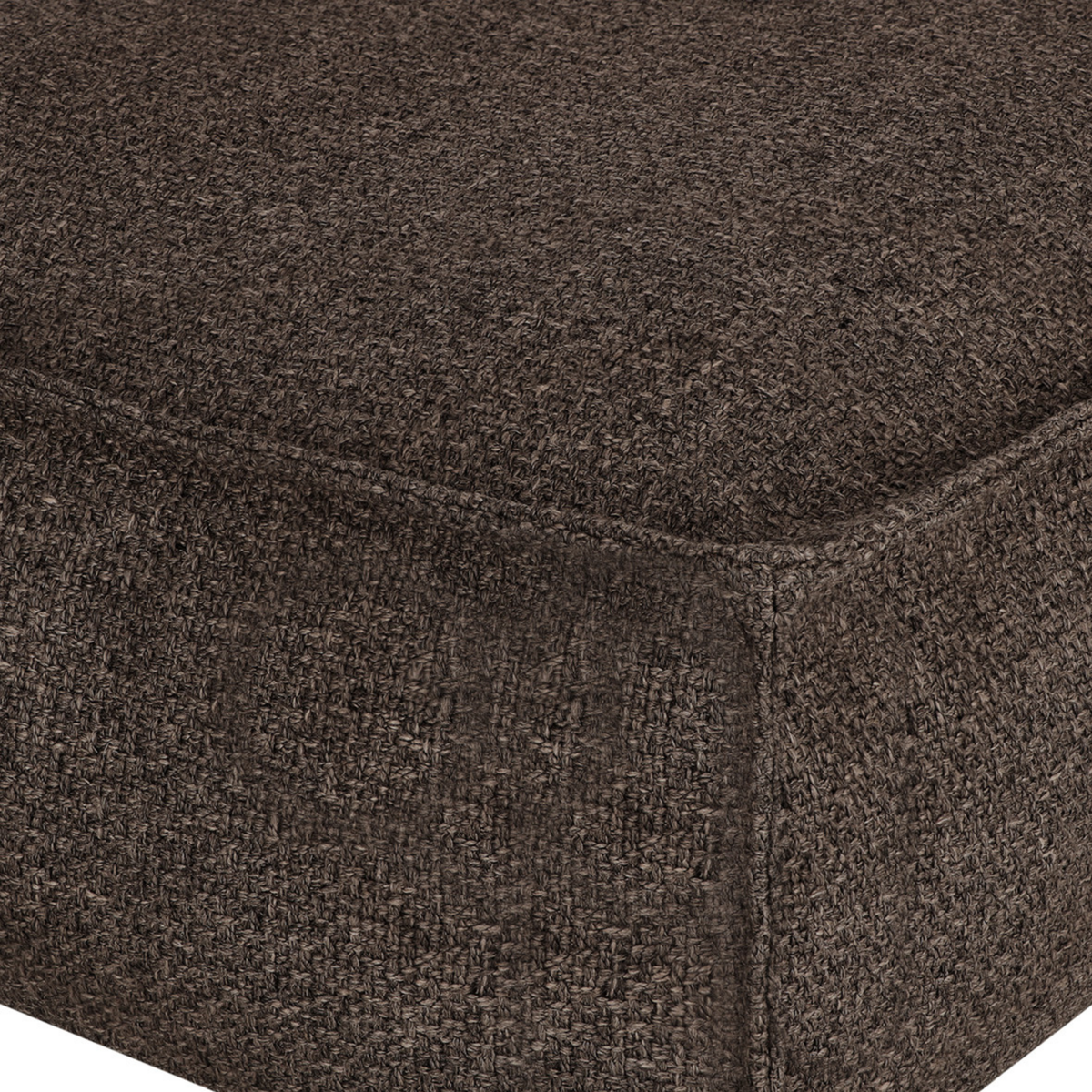 Close-up of the corner and seam of the Deep Taupe Stargaze dog mattress 