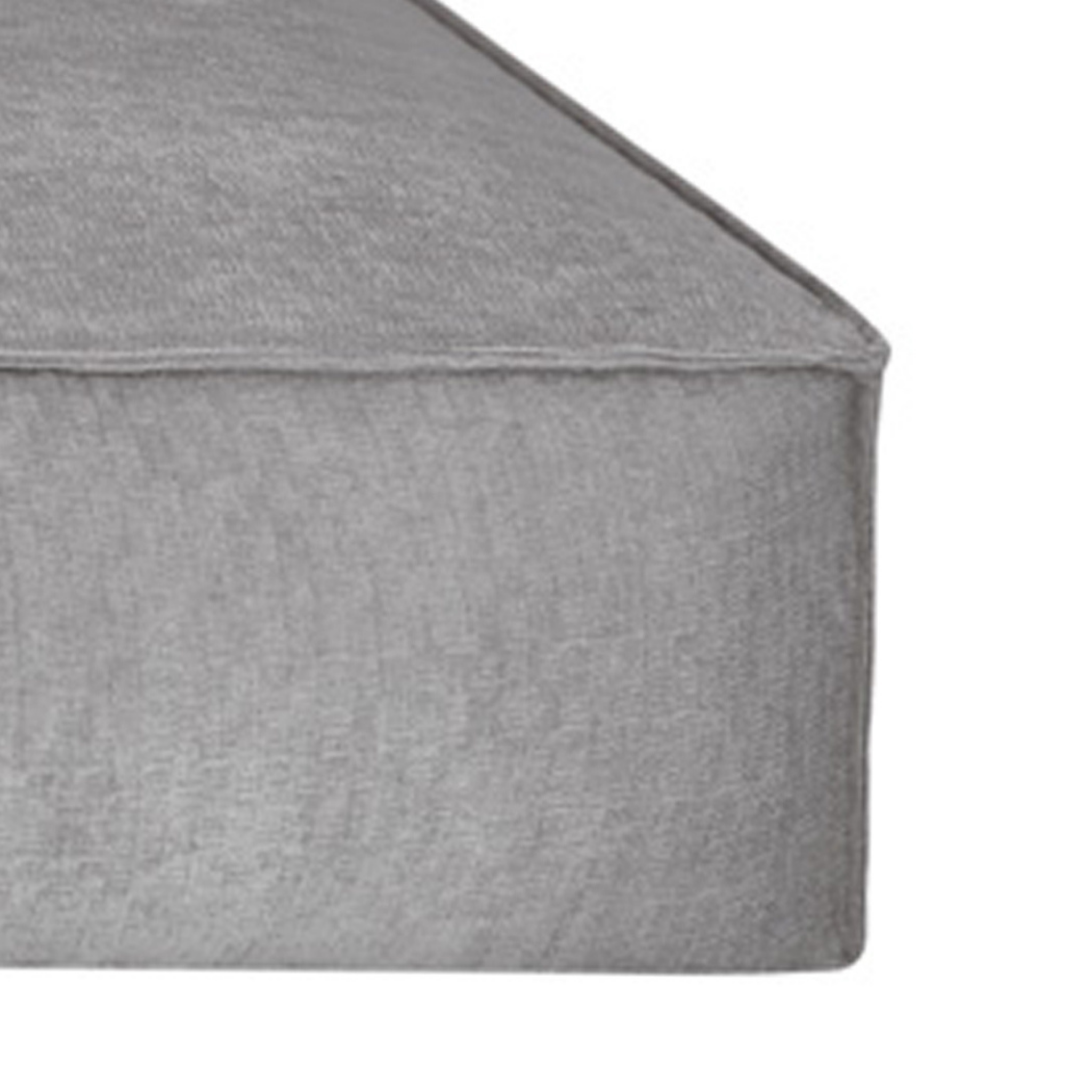 Close-up of the corner and seam of the Pearl Grey Stargaze dog mattress 