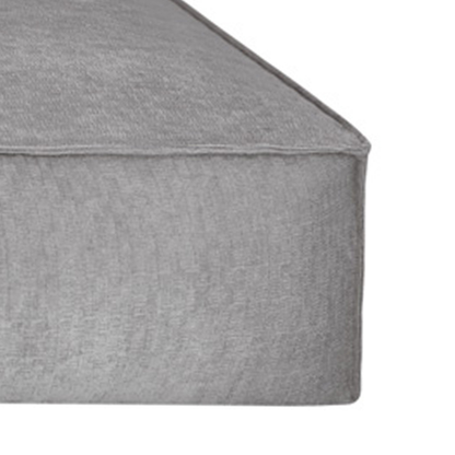 Close-up of the corner and seam of the Pearl Grey Stargaze dog mattress 