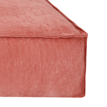 Close-up of the corner and seam of the Rusty Orange Stargaze dog mattress 