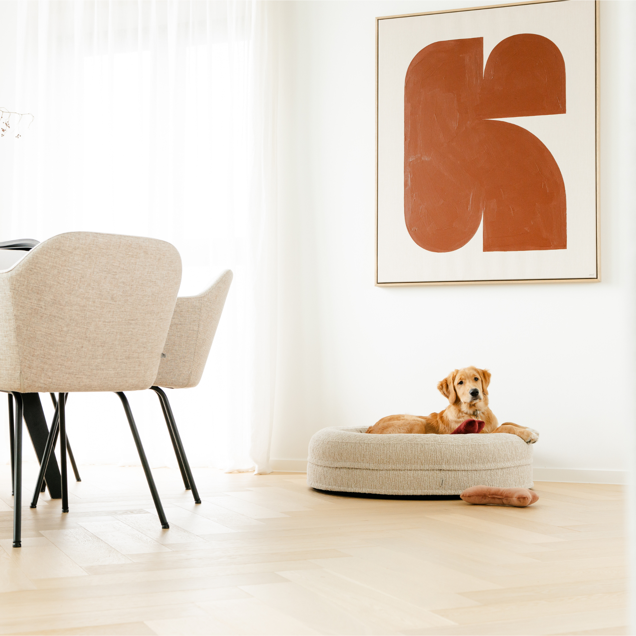 Cama para perros Swirl Elite Clay sin estructura – cama ortopédica para perros y gatos con funda lavable